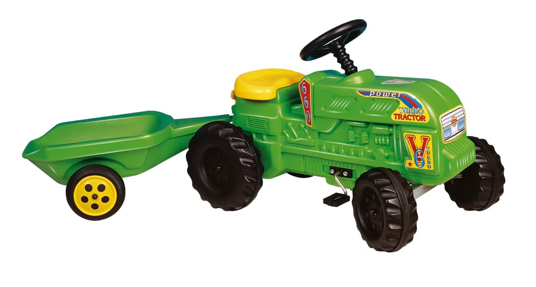 Farmer traktor utánfutóval