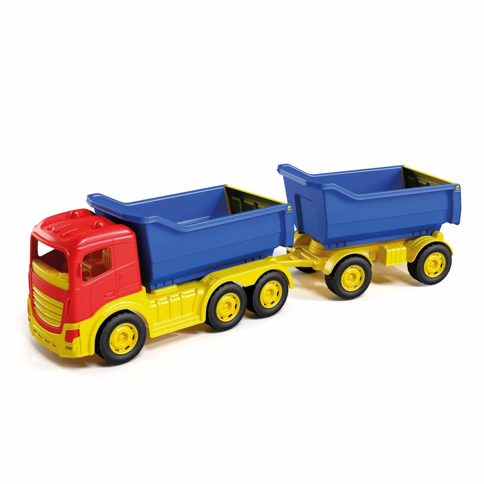 Színes teherautó utánfutóval