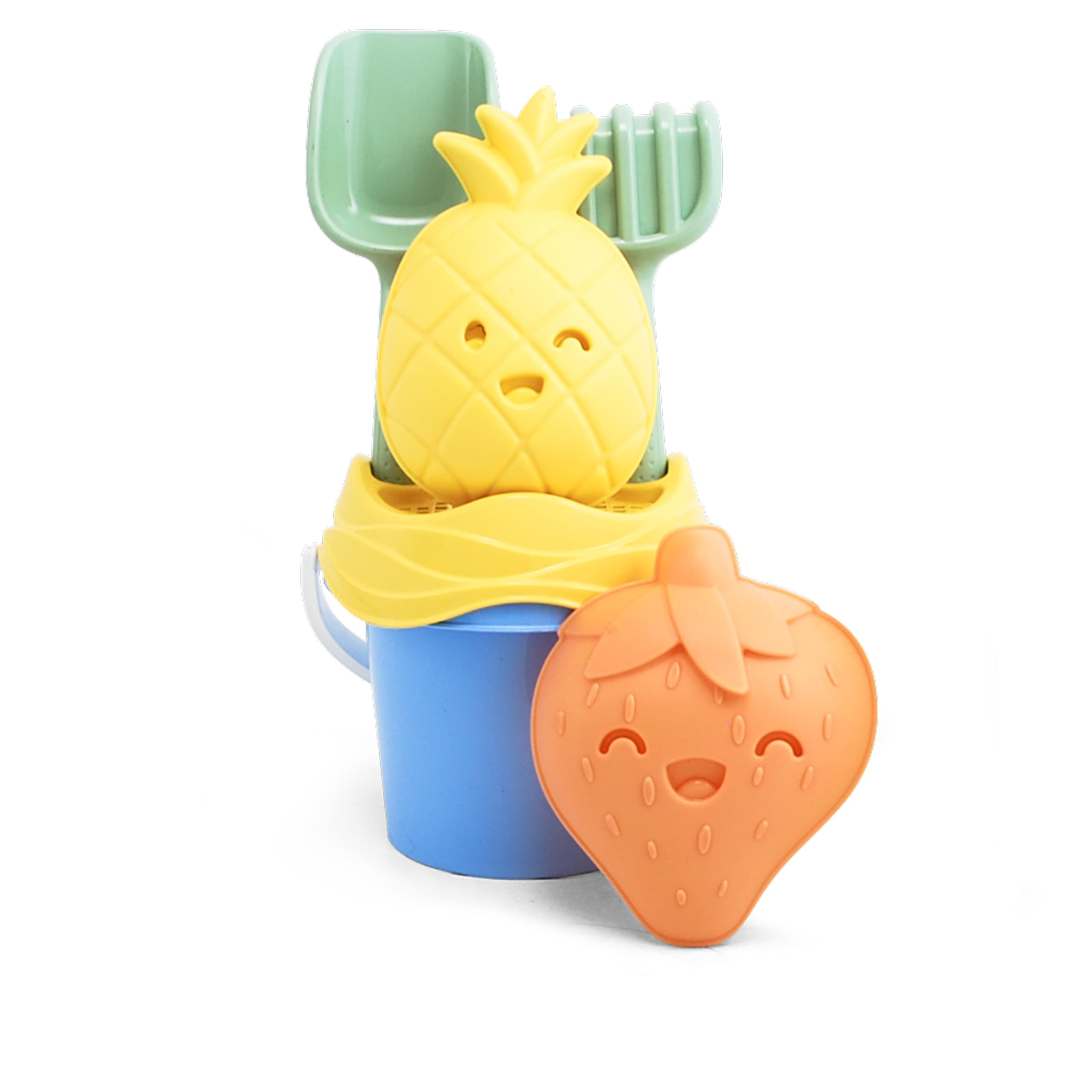 Homokozószett gyümölcs formákkal