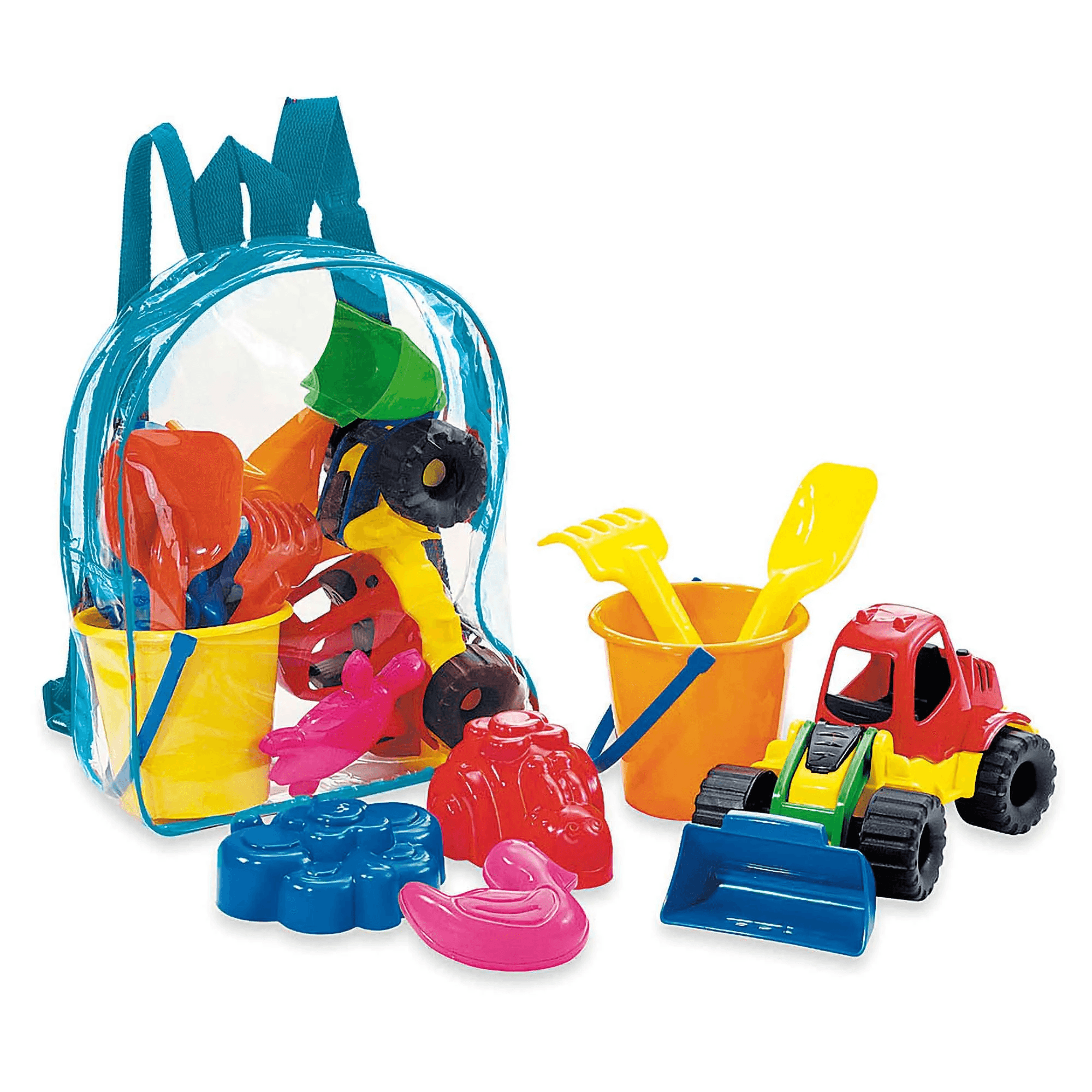 Homokozószett hátizsákban autóval