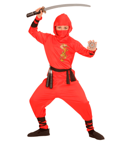 Piros sárkány ninja jelmez 128-as