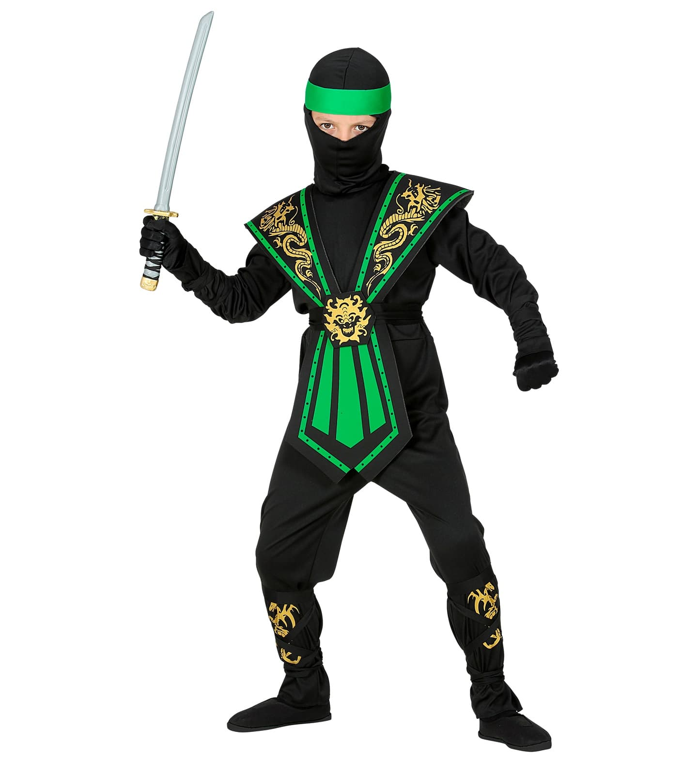 Widmann - Zöld ninja jelmez 140-es
